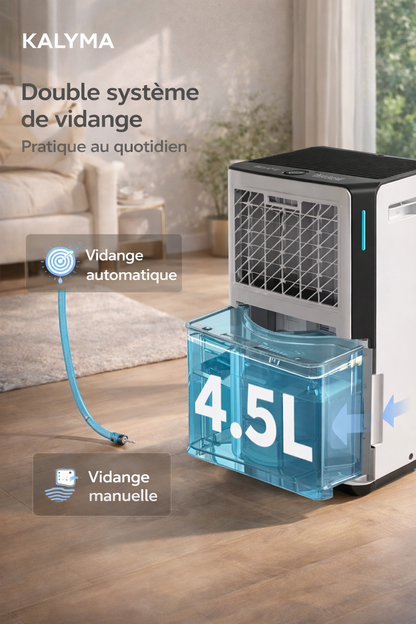 Déshumidificateur d’air HIMLABS 20 L/jour jusqu’à 60 m² Wi-Fi vidange continue – OL20-BD068CF