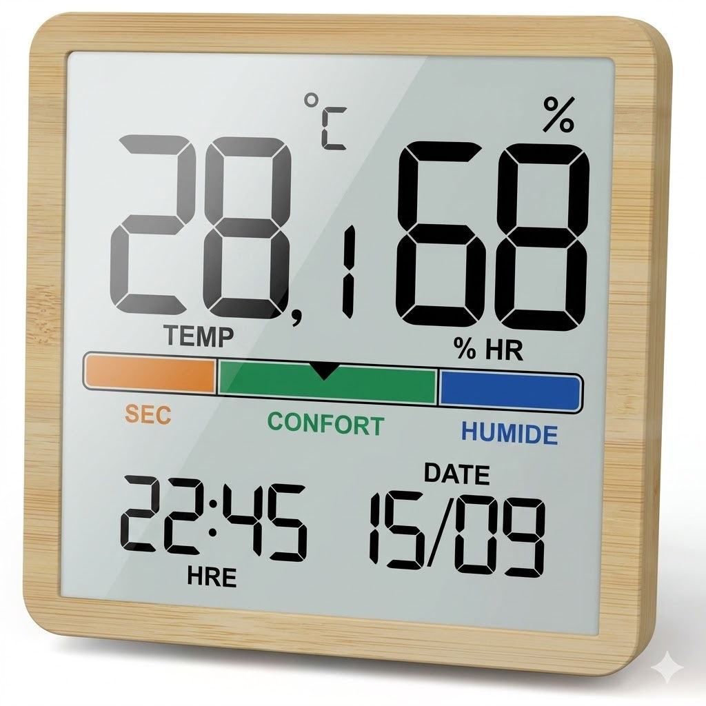 Hygromètre Thermomètre Intérieur — Affichage LCD